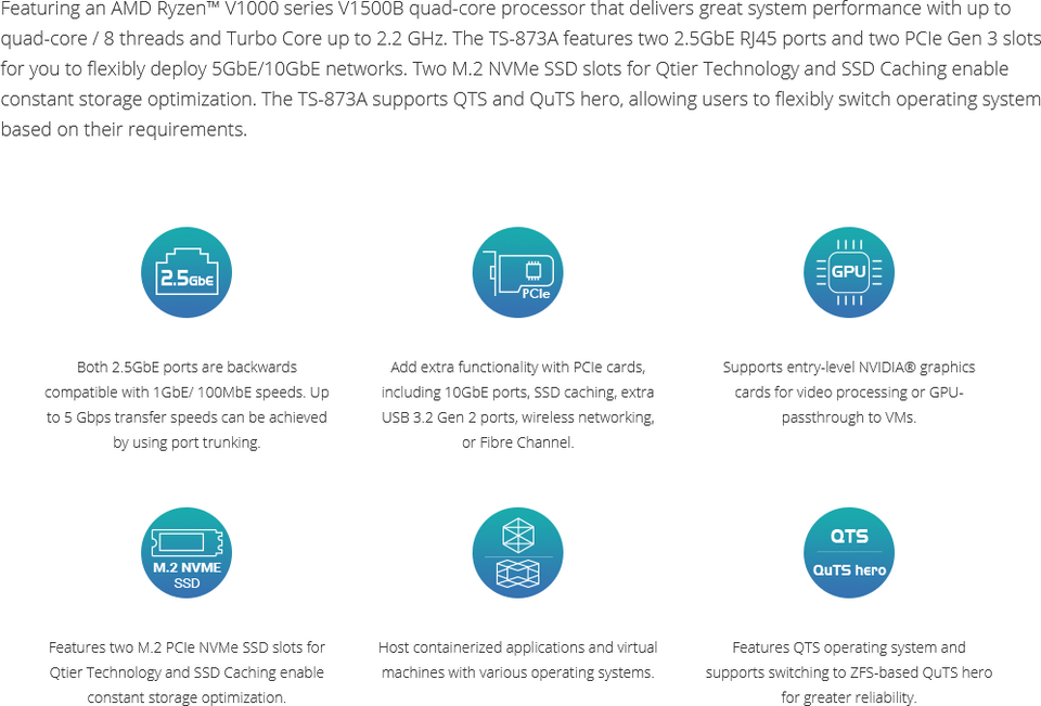 8 bay qnap ts-873a-8g gigabit nas unit