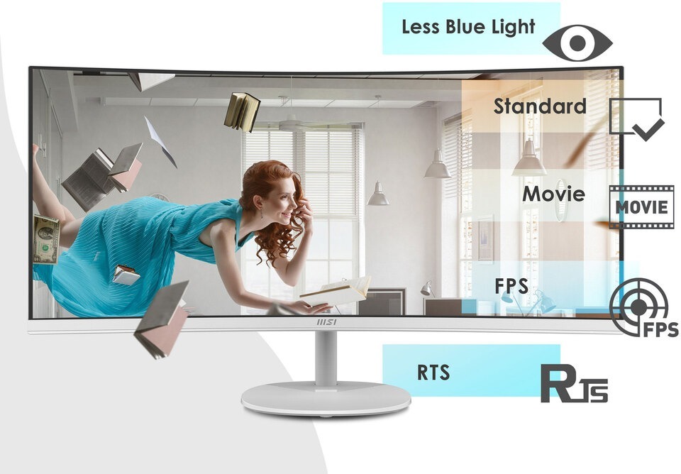 34 msi pro mp341cqw va uwqhd 100hz curved white monitor