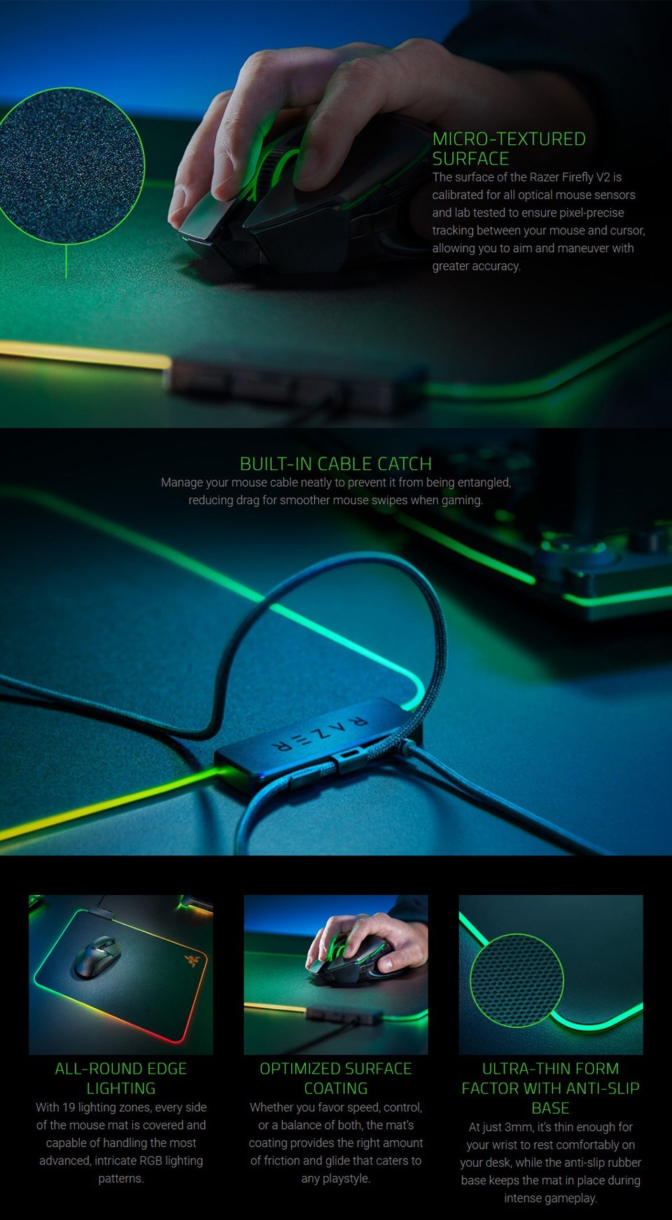 Razer Firefly V2 Chroma Hard Surface Mouse Pad features 2