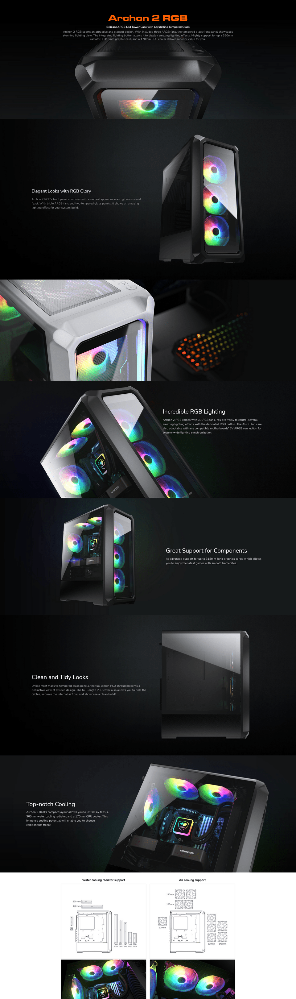cougar archon 2 rgb atx case black
