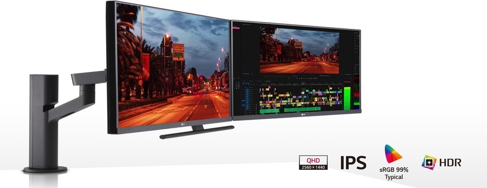 Dual 27-inch QHD IPS Displays