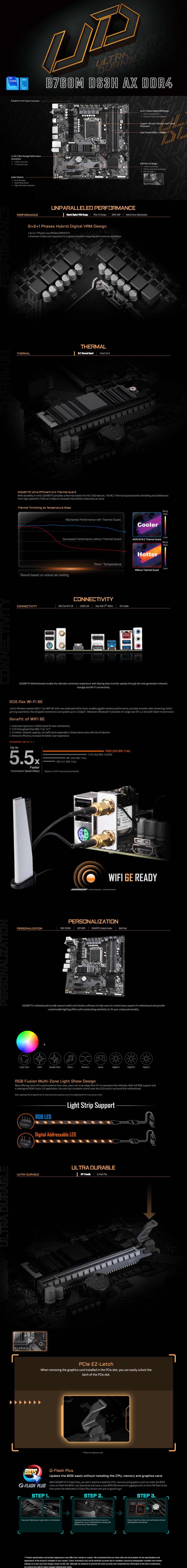 gigabyte s1700 micro-atx b760m ds3h ax ddr4 motherboard