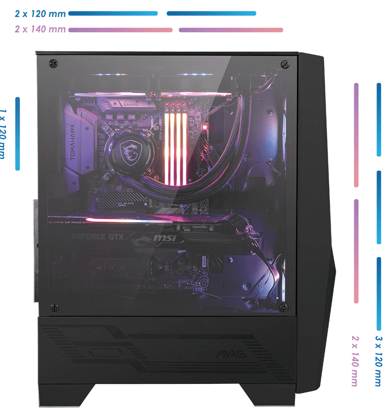 MSI ATX MAG FORGE 100R Tempered Glass Black Case