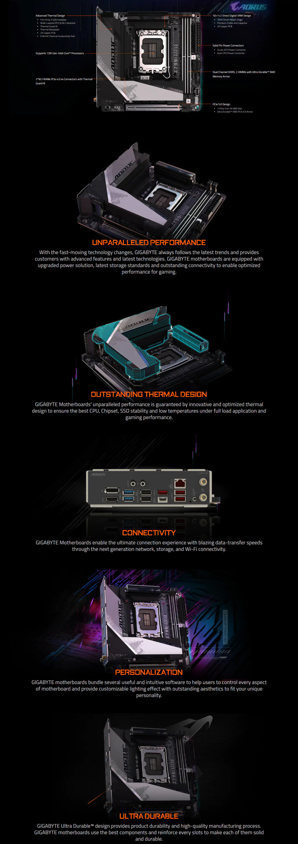 gigabyte s1700 mini-itx z790-i aorus ultra ddr5 motherboard