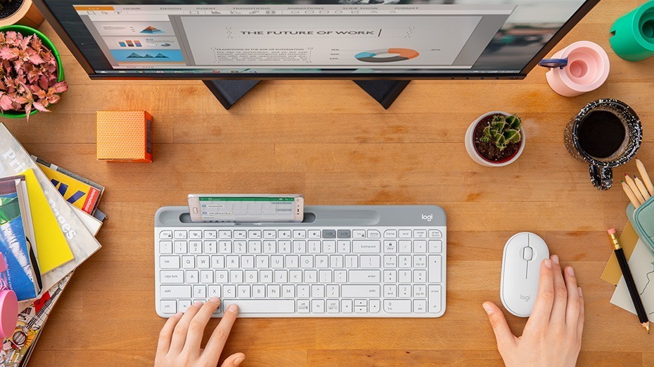 logitech k580 slim multi-device wireless keyboard 920-009211 white