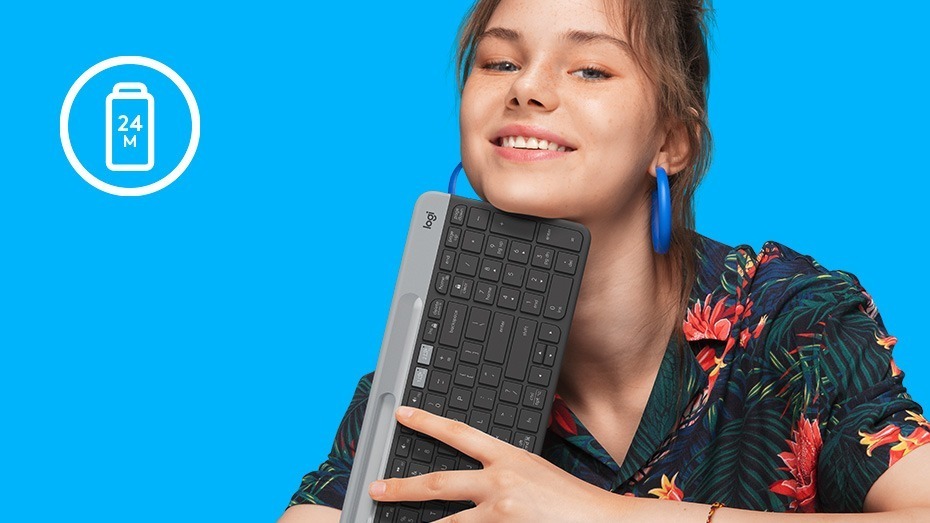 Logitech K580 Slim Multi-Device Wireless Keyboard 920-009210 Graphite