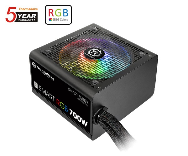 700 Watt Thermaltake Smart RGB White Power Supply PN PS-SPR-0700NHSAWA-1