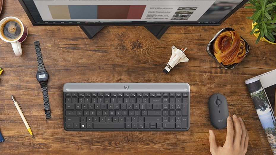 logitech mk470 slim wireless keyboard and mouse combo graphite 920-009182