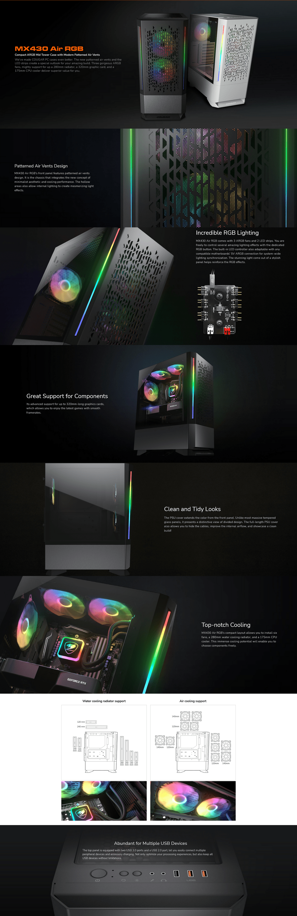 cougar mx340 air rgb atx case black