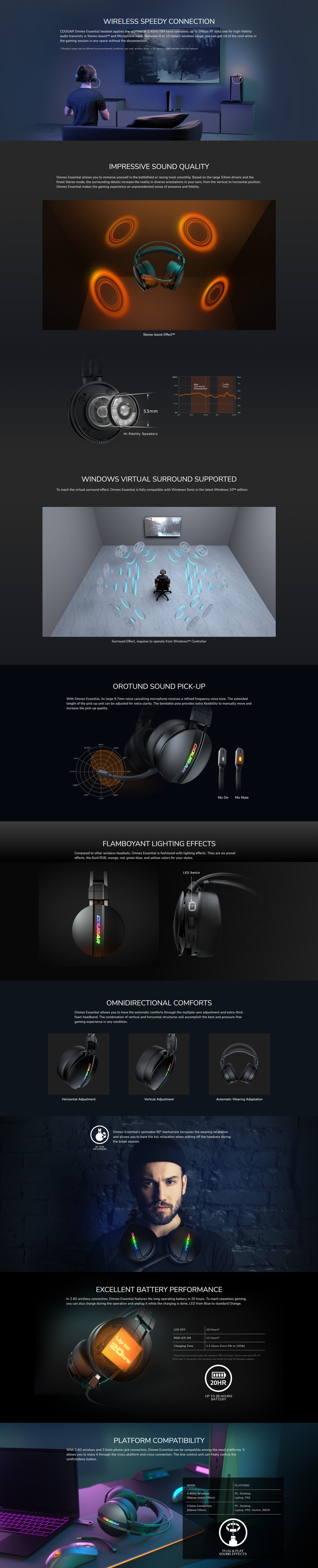 cougar omnes essential wireless gaming headset