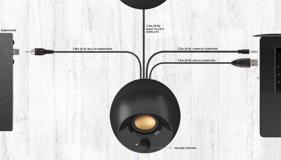 Creative Pebble Plus 2.1 USB Powered Speakers BLACK PN 51MF0480AA000