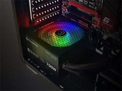 600 Watt Thermaltake Smart RGB White Power Supply PN PS-SPR-0600NHSAWA-1