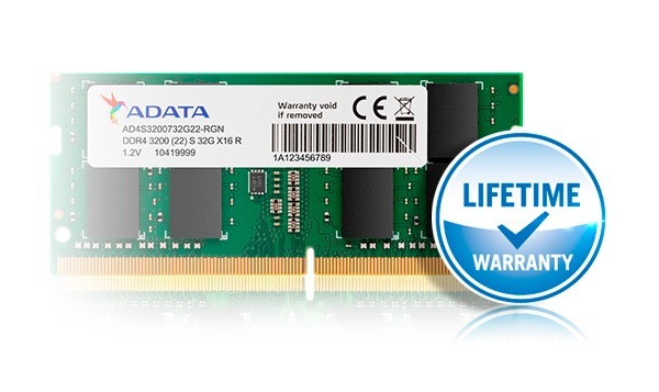 sodimm ddr4 8gb adata 3200mhz ram ad4s320038g22-rgn