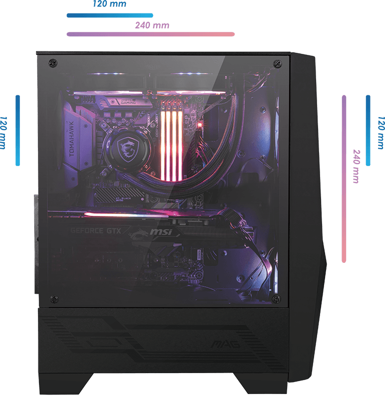 MSI ATX MAG FORGE 100R Tempered Glass Black Case
