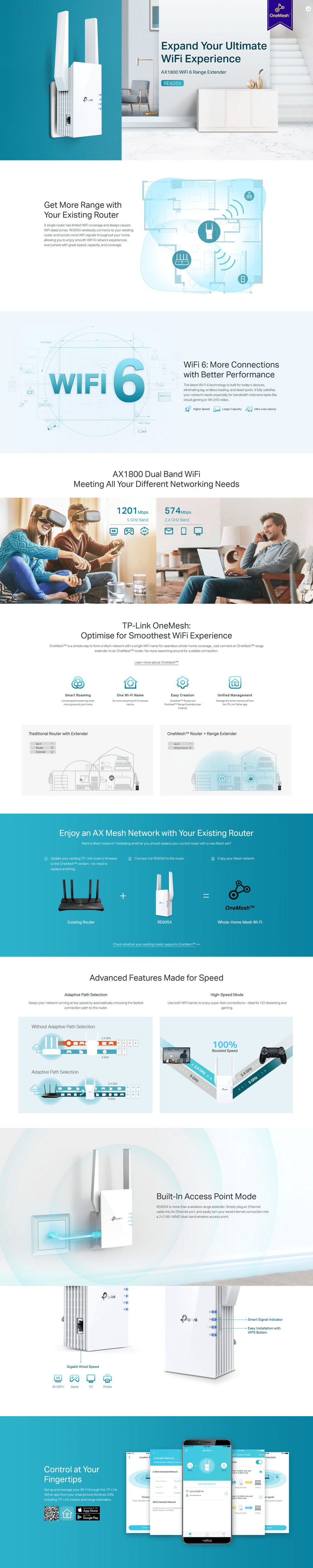tp-link re605x wireless-ax1800 range extender