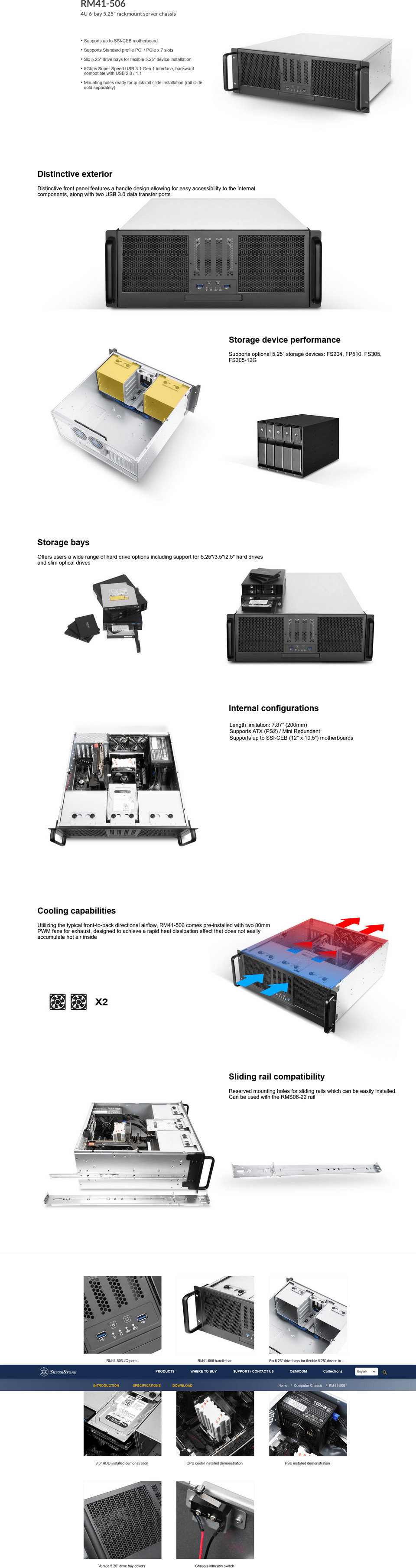 silverstone rm41-506 black 4u rackmount case 