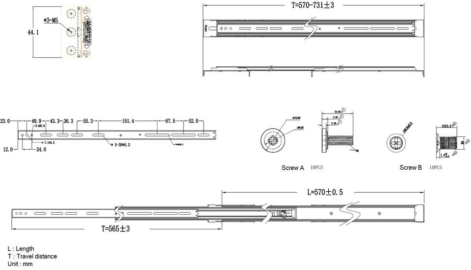 silverstone rms06-22 rail kit for silverstone 4u chassis