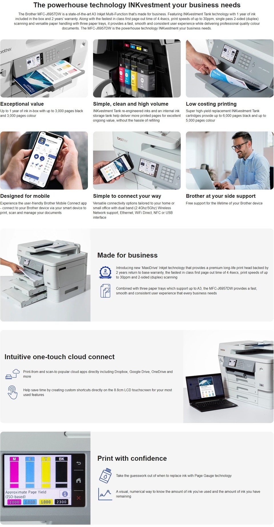 brother mfc-j6957dw a3 colour inkjet multifunction printer