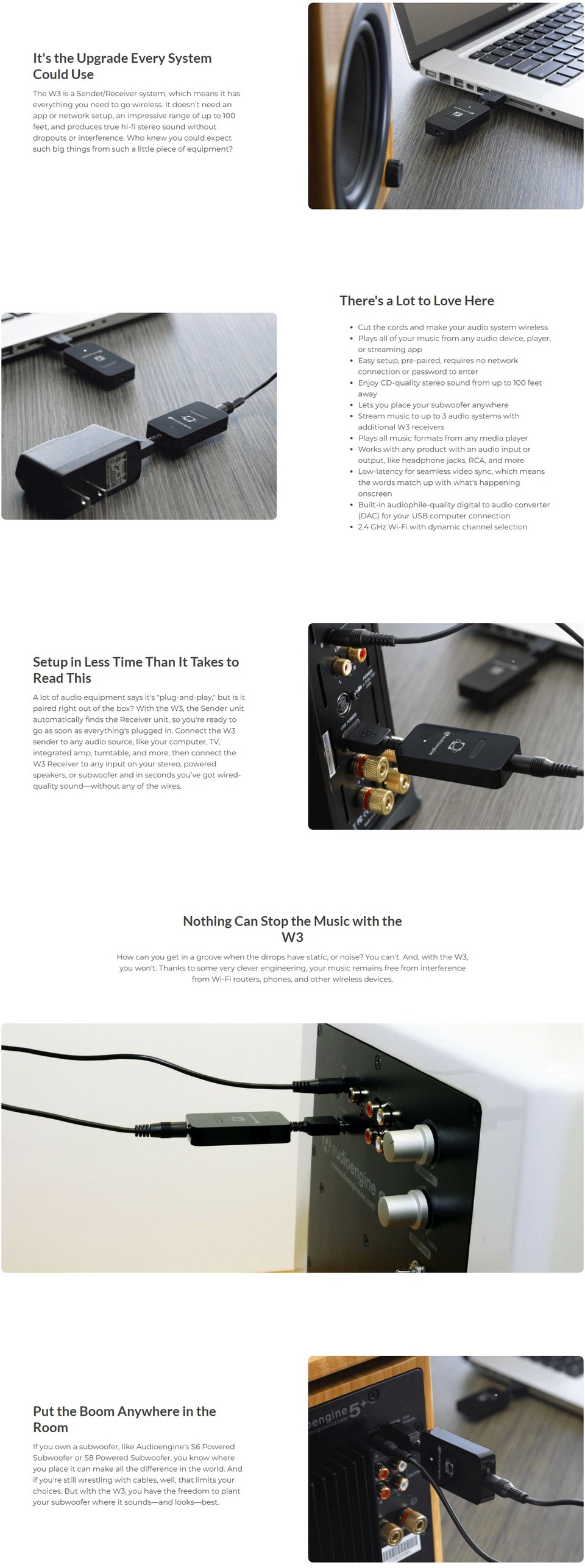 audioengine w3 wireless audio adapter