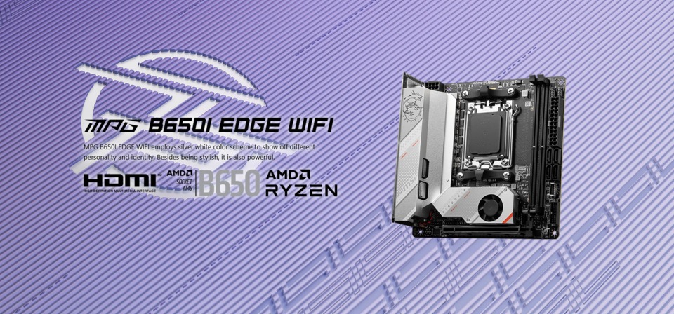 msi am5 mini-itx mpg b650i edge wifi ddr5 motherboard