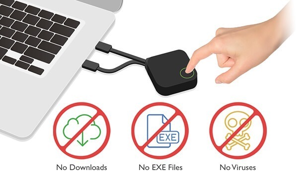 Wireless presentation touch back from the IFP