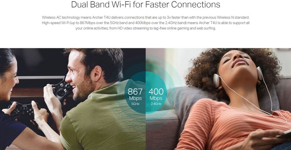 usb tp-link archer t4u wireless-ac1300 dual band network adapter