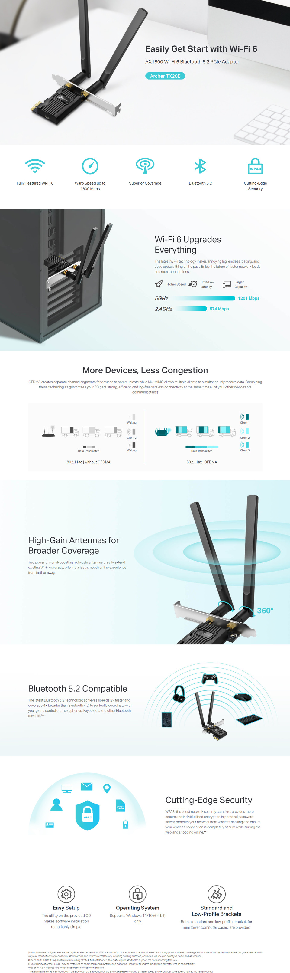 tp-link archer tx20e wireless-ax1800 and bluetooth pcie network card