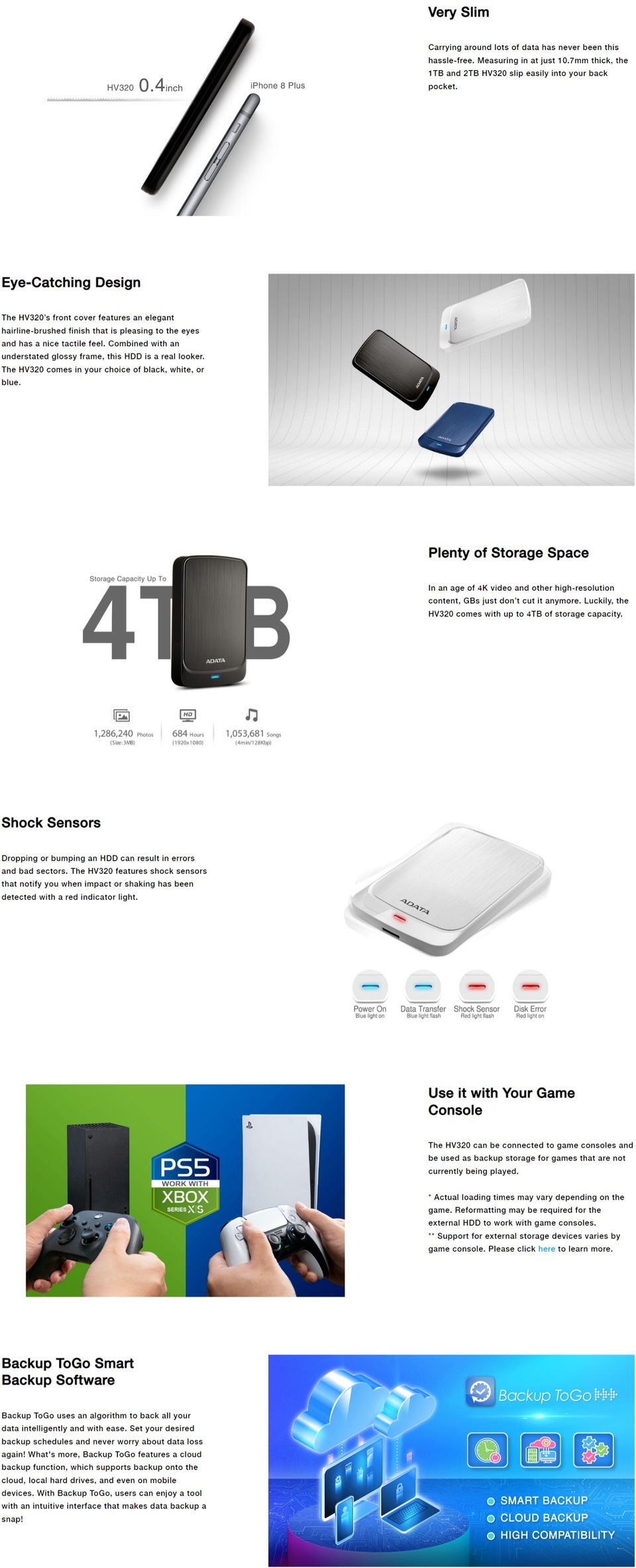 1tb adata hv320 slim external hdd black