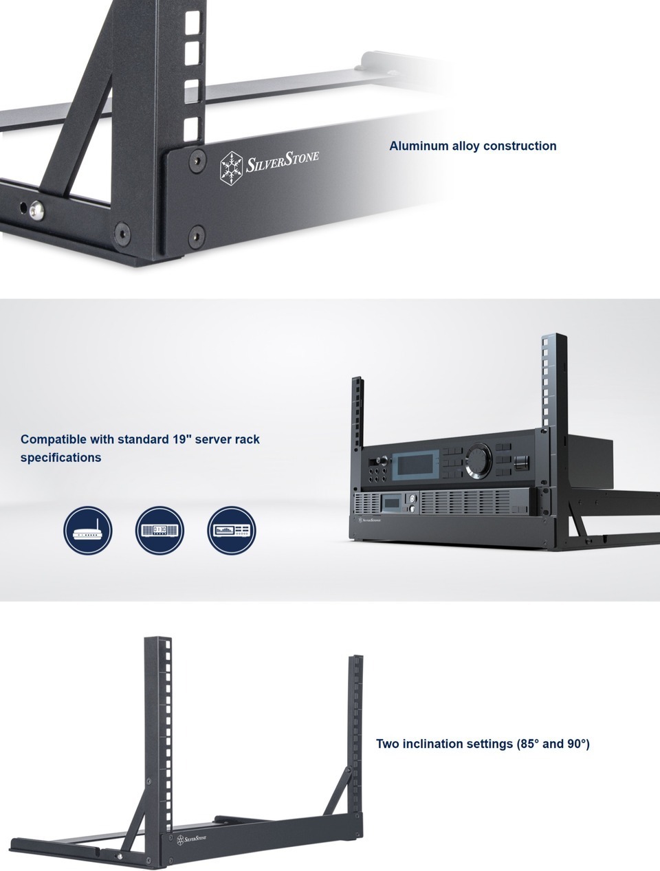 silverstone rk06u-of open frame desk rack