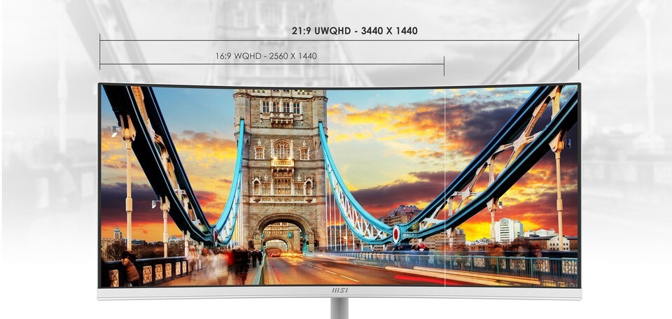 34 msi pro mp341cqw va uwqhd 100hz curved white monitor