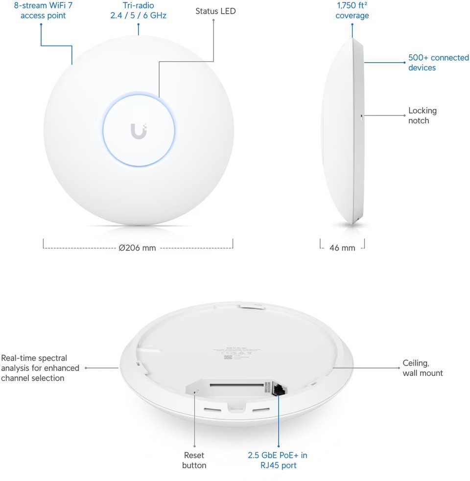 ubiquiti u7-pro-max unifi wifi 7 access point