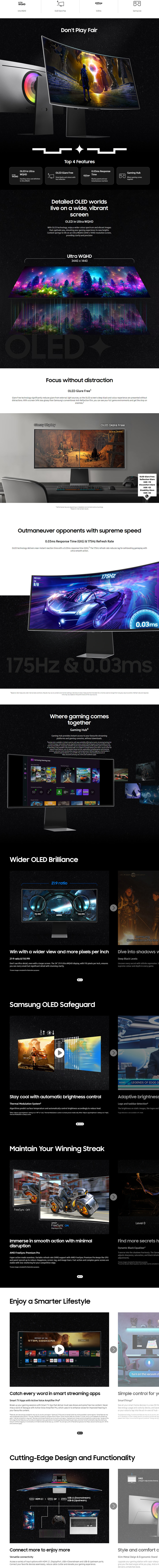 34 samsung odyssey anti-glare oled g8 wqhd curved gaming monitor