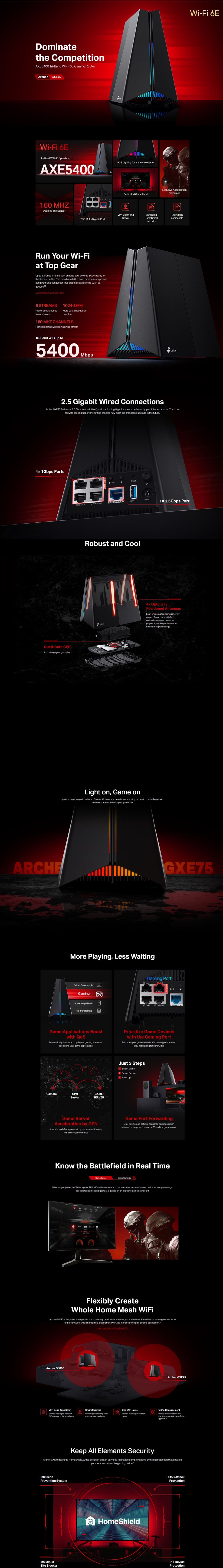 tp-link axe5400 tri-band wi-fi 6e gaming router