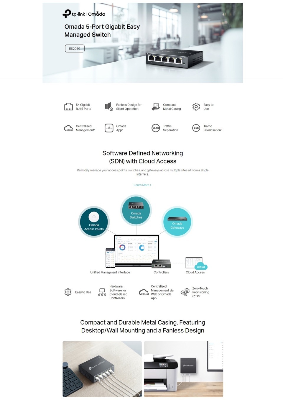 tp-link omada 5-port gigabit easy managed switch