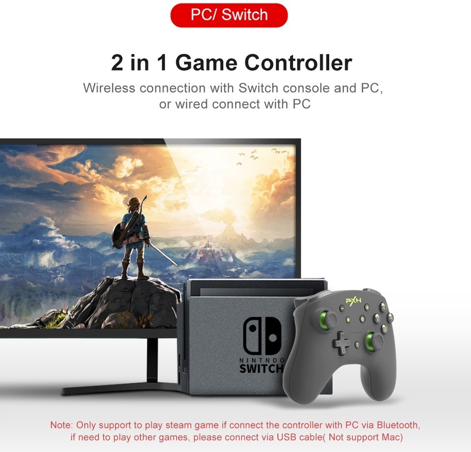 pxn-9607x wireless controller for switch wave blue