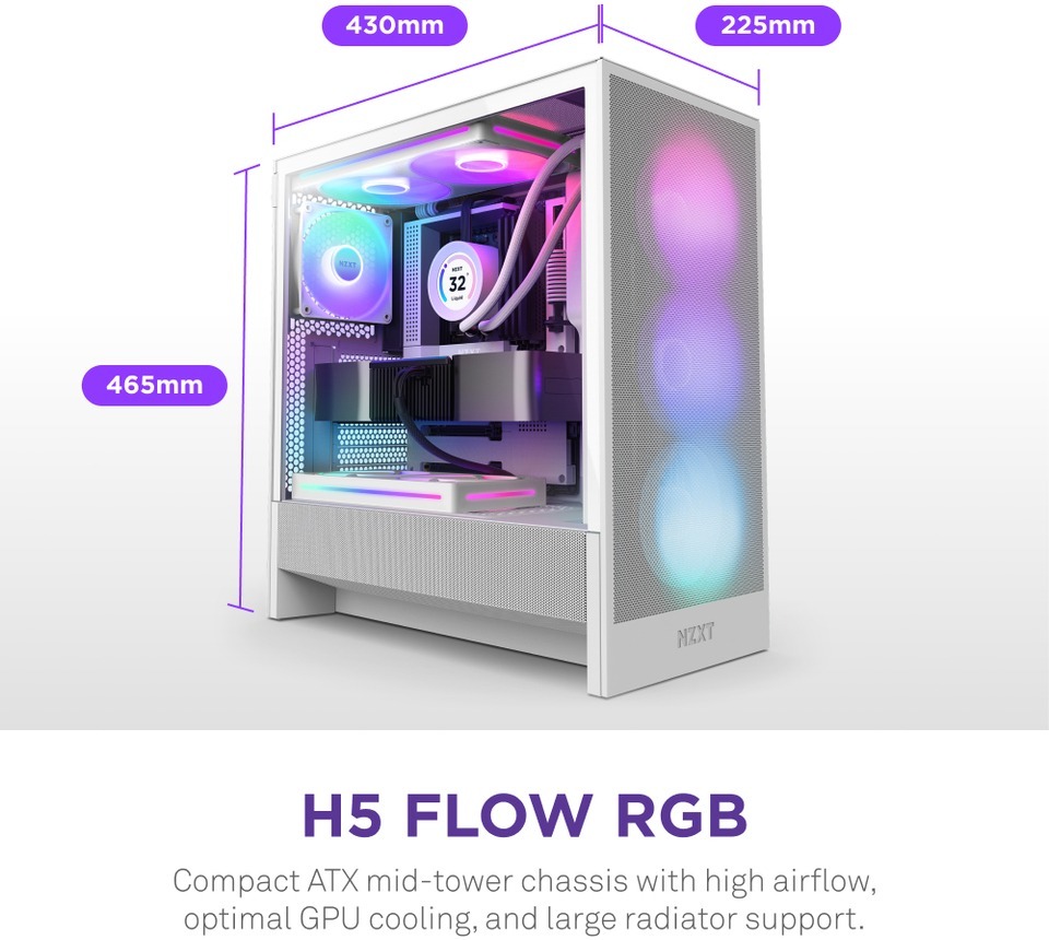 nzxt atx h5 flow rgb 2024 white case cc-h52fw-r1