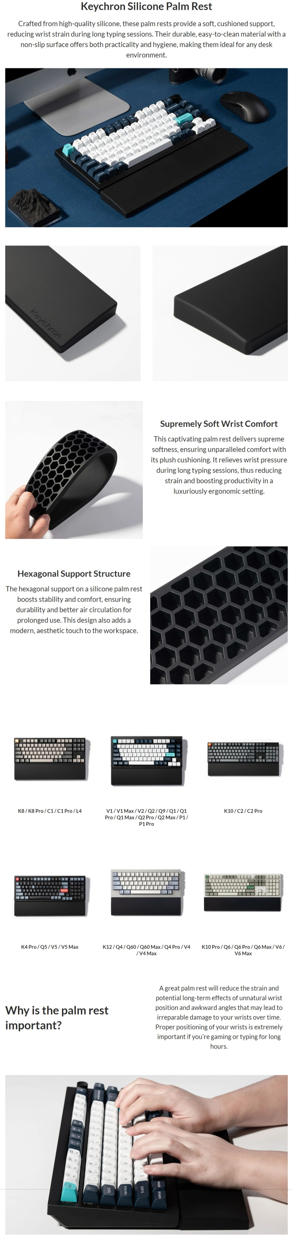 keychron silicon palm rest for k8 k8 pro c1 c1 pro