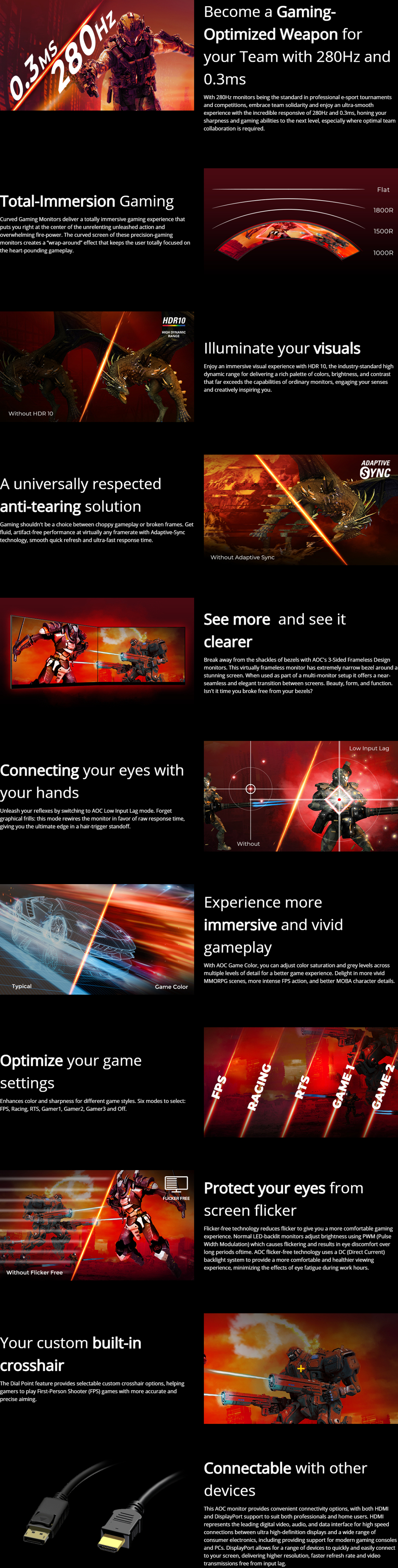 27 aoc c27g4z fhd 280hz gaming monitor