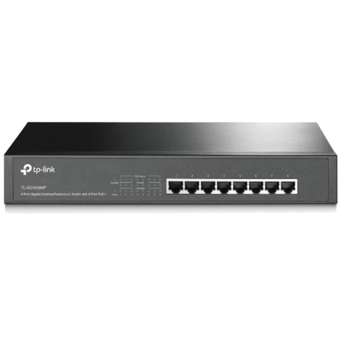 8-Port TP-Link TL-SG1008MP Gigabit Desktop/Rackmount Switch with 8-Port ...
