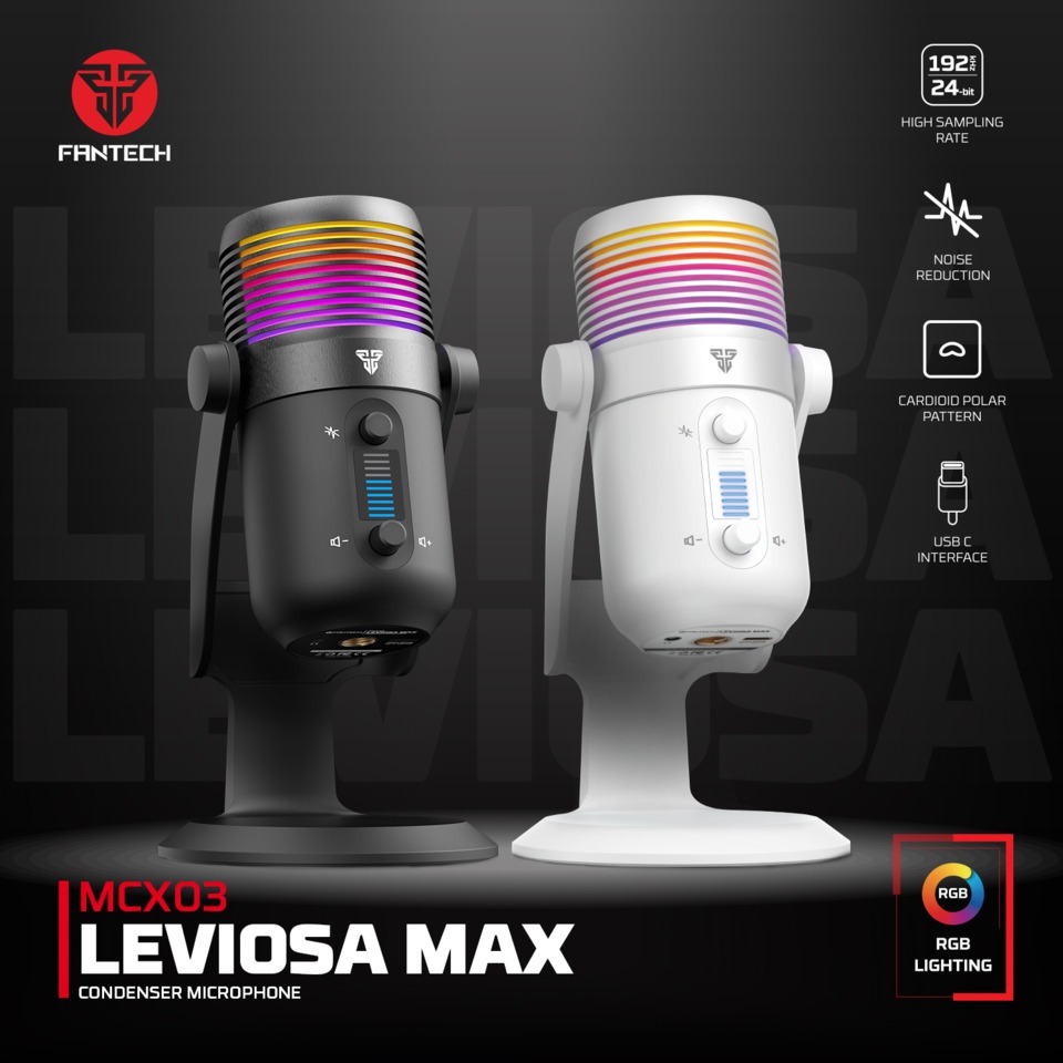 fantech mcx03 leviosa max usb condenser noise reduction microphone