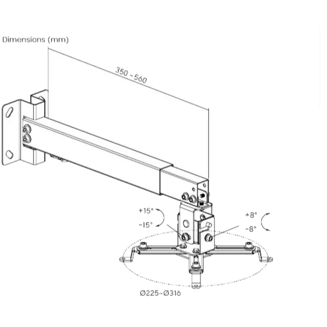 brateck-bt-prb-2g-universal-projector-ceiling/wall-mount-bracket-1