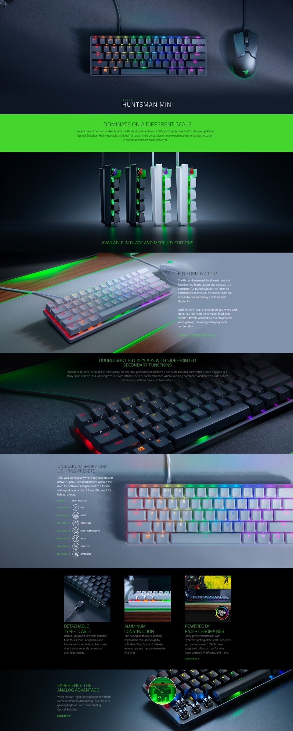 razer huntsman mini mercury red switch optical gaming keyboard