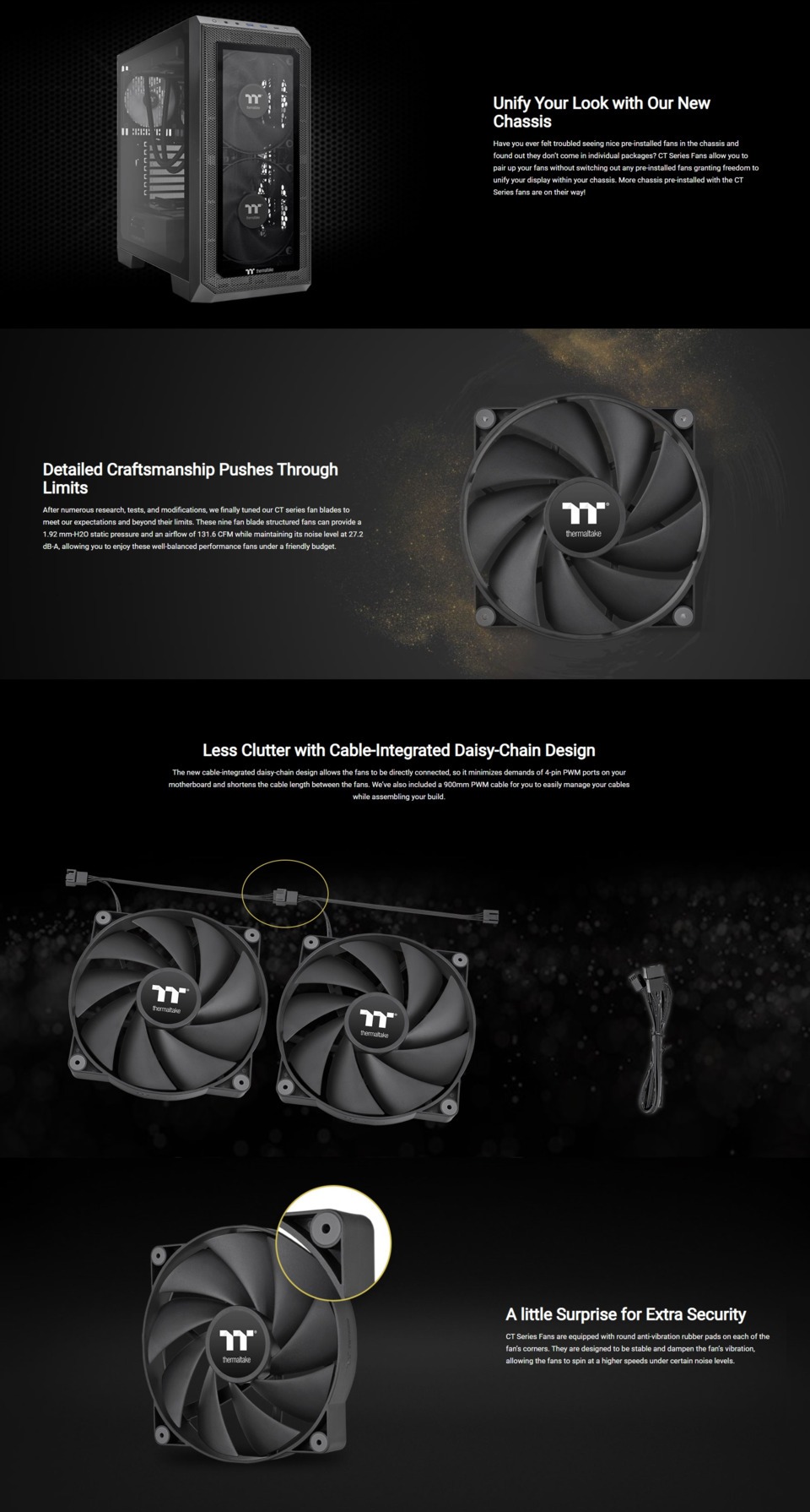 200mm thermaltake ct200 case fan black