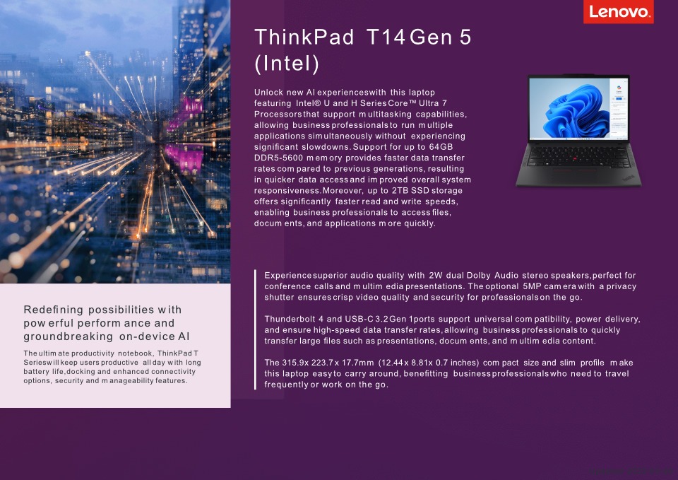 lenovo thinkpad t14 g5 14 touch ultra 7 lte laptop win 11 pro