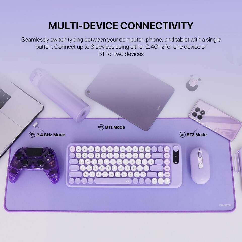 fantech go mochi85 wireless keyboard and mouse combo blue