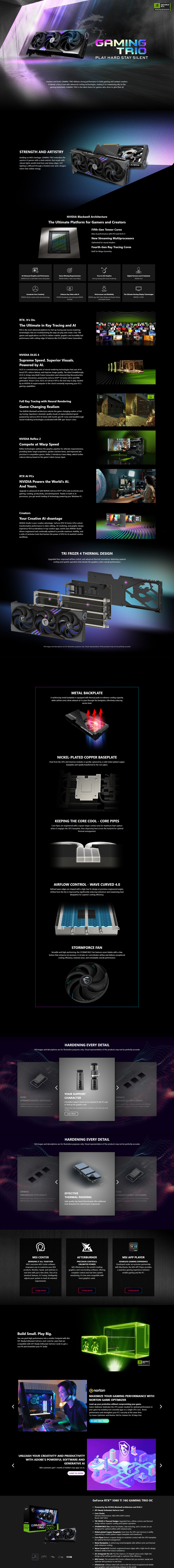 msi geforce rtx 5060 ti 16g gaming trio oc graphics card