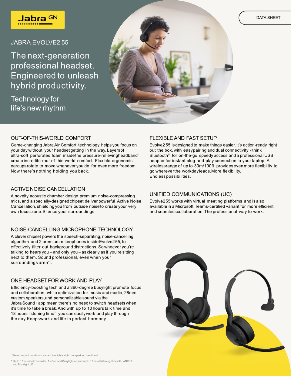jabra evolve2 55 uc stereo wireless usb-c bluetooth headset with base