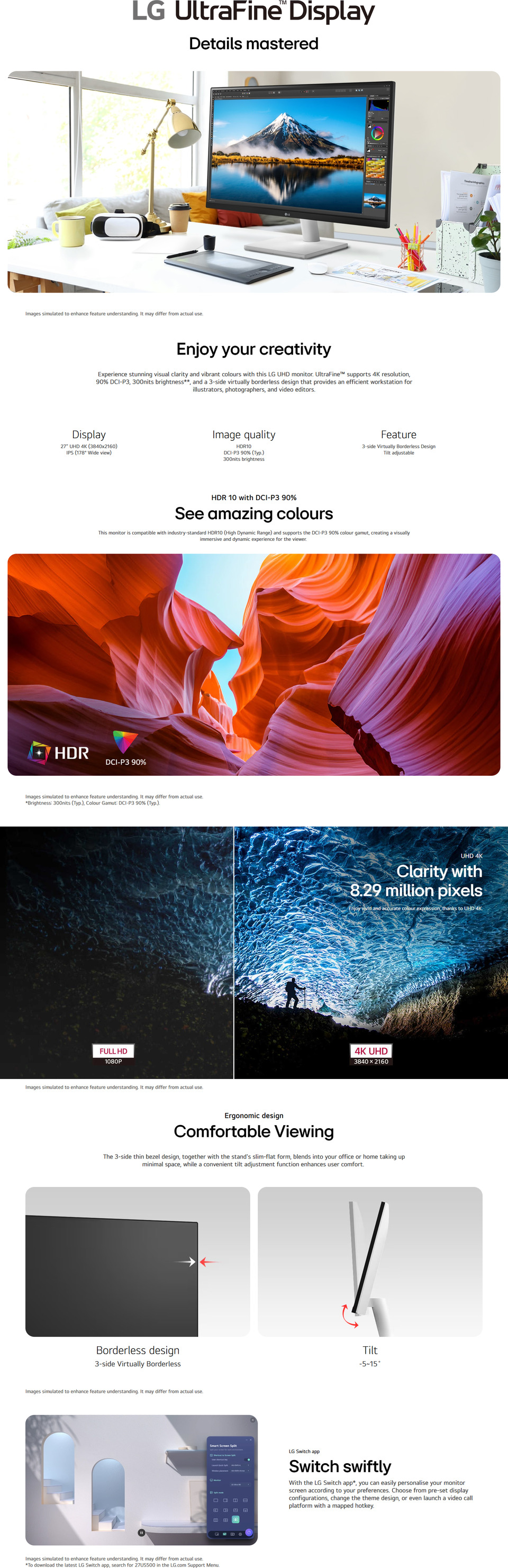 27 lg 27us500-w uhd 60hz ips monitor