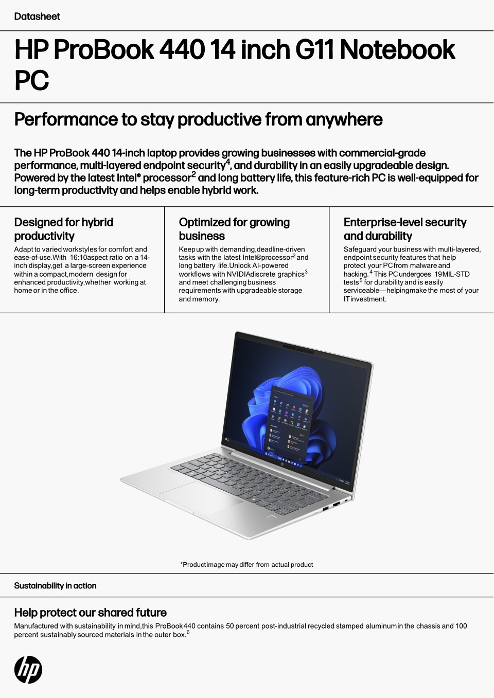 hp probook 440 g11 14 touch core ultra 7 laptop win 11 pro a45rxpt