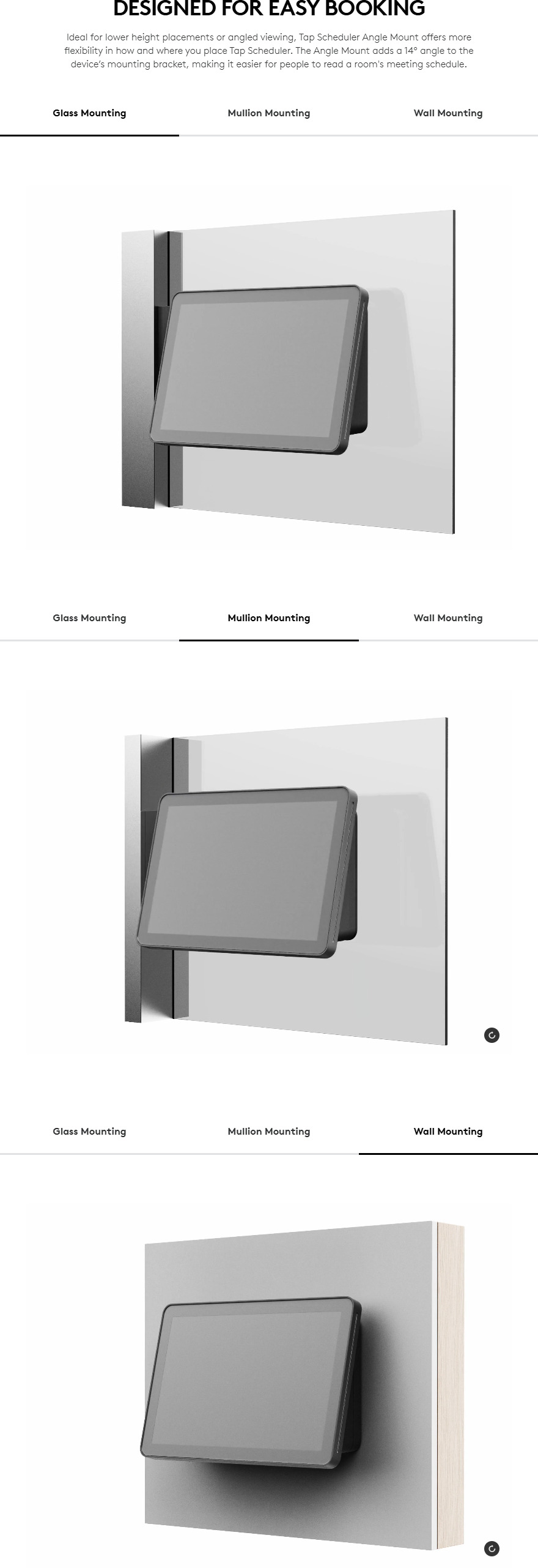 logitech tap scheduler angle mount